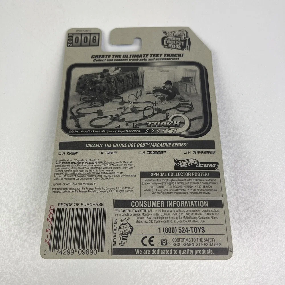 2000 Hot Wheels 006 Track T Hot Rod Magazine 2 Of 4 Yellow